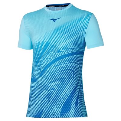 Camisa Mizuno Charge Shadow Estampados Tee Hombre - Turquesa Claro - Chile M793WUBFMT